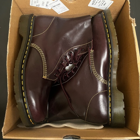Dr. Martens Dark Red Leather Boots - Picture 2 of 3